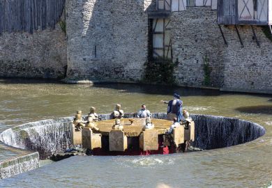  Knights of the round table in  France, Vendee, Les Epesses, Parc du Puy du Fou to illustrate Macron sets ambitious timeline to transform French research