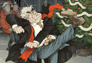 Man kicks leg up high 