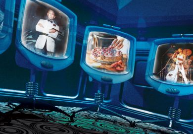 Three screen monitors with James Bond, Cake baking and Freddie Mercury singing. Three screen monitors with James Bond, Cake baking and Freddie Mercury singing.