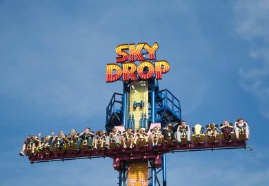 Sky Drop free fall gravity funfair ride Pleasure Beach, Great Yarmouth