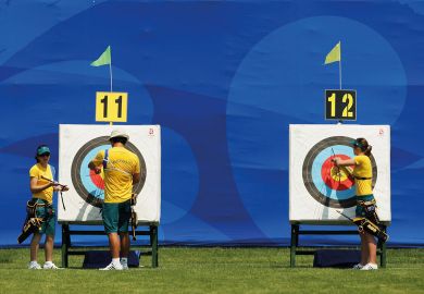 Australia team withdraw their arrows from the targets  Australia team withdraw their arrows from the targets to illustrate Access targets ‘need rigorous research’