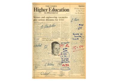 The Times Higher Education first ever front cover as described in the article