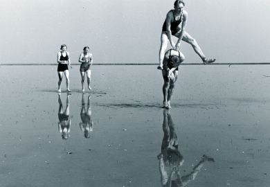 People playing leapfrog on a beach People playing leapfrog on a beach to illustrate ‘Nepotistic’ journals fast-track hyperprolific authors
