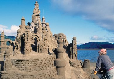 Sand Castle Sculpture on Beach  Sand Castle Sculpture on Beach