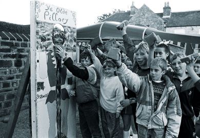 Person was given a soaking during a spell in 'Olde Pillory' at a fun day event to illustrate a Journal concedes ‘Wall of Shame’ could cause ‘unjust’ harm