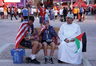 United States fans show their support prior to the FIFA World Cup Qatar to illustrate 