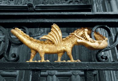 Dragon motif on the ironwork outside King's College Chapel, Cambridge Dragon motif on the ironwork outside King's College Chapel, Cambridge to illustrate Bullying is a feature of UK research universities, not a bug