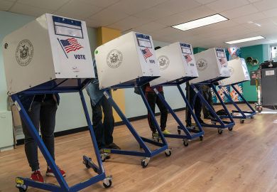 People seen voting at a polling station in the Bronx on election day. People seen voting at a polling station in the Bronx on election day to illustrate hope for US reforms as student voters make voices heard in midterms