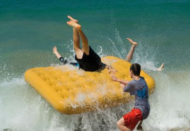 Boys fall off inflatable raft into sea Boys fall off inflatable raft into sea