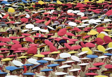 Hats of different colours in crowd Taiwan
