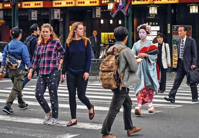 Western tourists in Japan