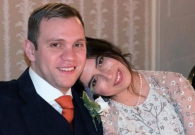 Matthew Hedges with his wife, Daniela Tejada