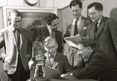 William Empson, George Woodcock, Mulk Raj Anand, George Orwell, Herbert Read, Edmund Blunden at the BBC