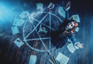 Witch in pentagram