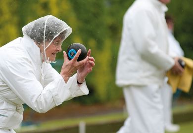 woman bowls rain