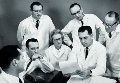 Woman outnumbered by male scientists