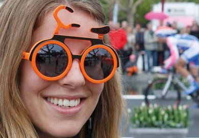 Woman with bicycle sunglasses