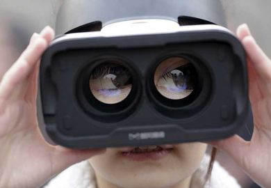 Woman with VR goggles