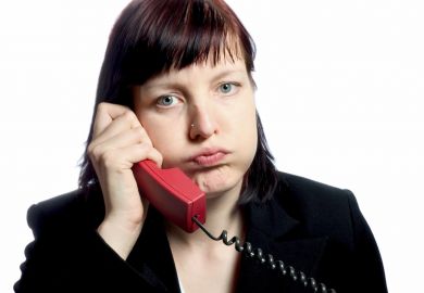 Woman on phone bad customer service Woman on phone bad customer service