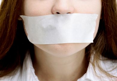 Woman silenced Woman silenced, to represent non-disclosure agreements