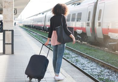 Woman waiting for train Woman waiting for train