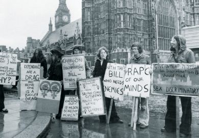 Womens Liberation Movement protesting against Sex Discrimination Act, House of Commons, London