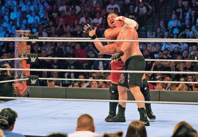Brock Lesnar in action vs Samoa Joe during match at Barclays Center,  Brooklyn, NY, in 2017