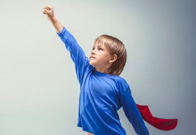 Young boy dressed as superhero, world's best young universities Young boy dressed as superhero, world's best young universities