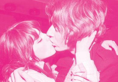 Young couple kissing, 1960s Young couple kissing, 1960s