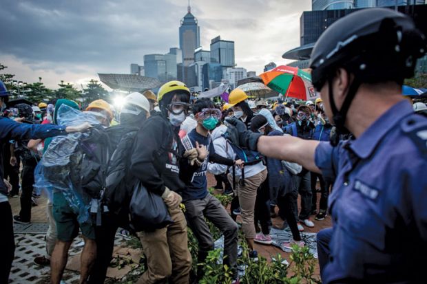 A street scene during the Occupy Central protests in Hong Kong A street scene during the Occupy Central protests in Hong Kong