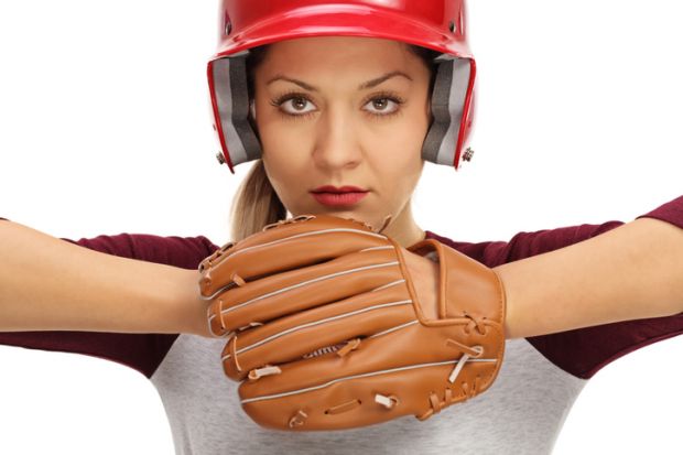 A female baseball pitcher A female baseball pitcher symbolising female leaders