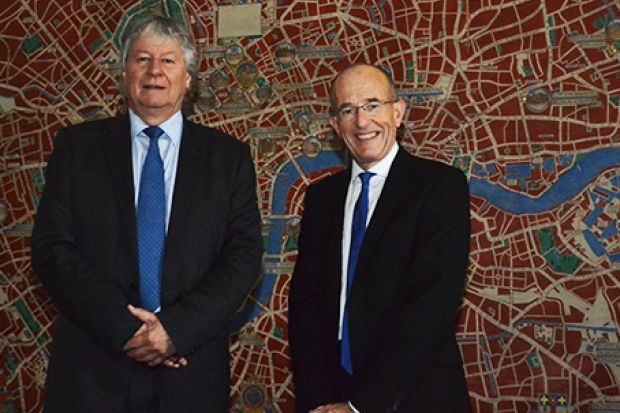 Sir Adrian Smith and Paul Curran, who head University of London and City Sir Adrian Smith Paul Curran City London Senate House