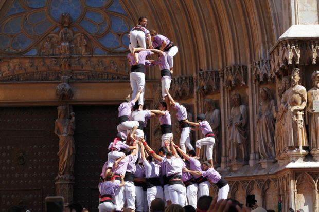 A human pyramid A human pyramid, symbolising affirmative action