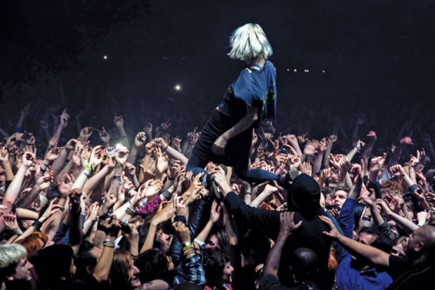 Alice Glass, Crystal Castles, crowd surfing at O2 Academy, Brixton Alice Glass, Crystal Castles, crowd surfing at O2 Academy, Brixton