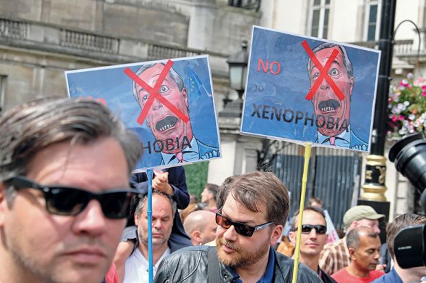 Anti-Farage protesters