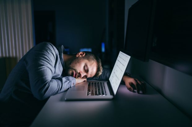 Asleep at laptop