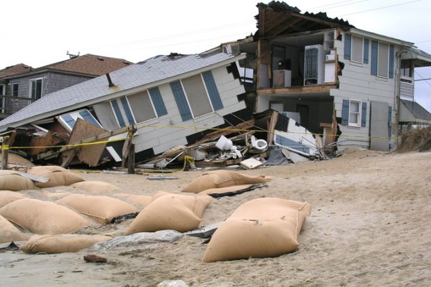 Beach house destroyed by hurricane Beach house destroyed by hurricane