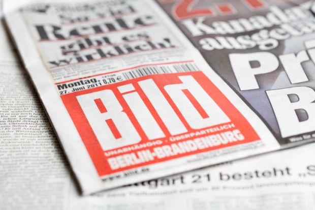 Berlin, Germany - June 27, 2011 Cover page of Bild-Zeitung. Bild is the largest daily newspaper in Germany with almost 3 million copies sold daily. It is the most popular yellow press paper in central Europe. Pictured is a local edition for the Berlin are