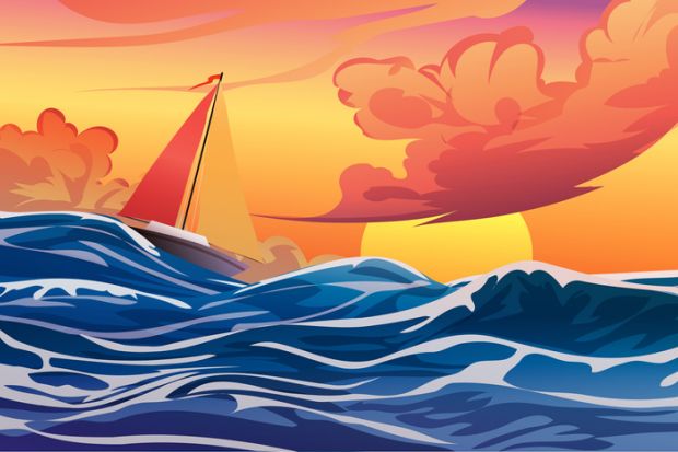 A yacht on a stormy sea A yacht on a stormy sea