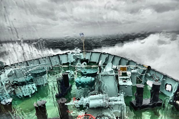 A boat in a storm, representing academic freedom A boat in a storm, representing academic freedom