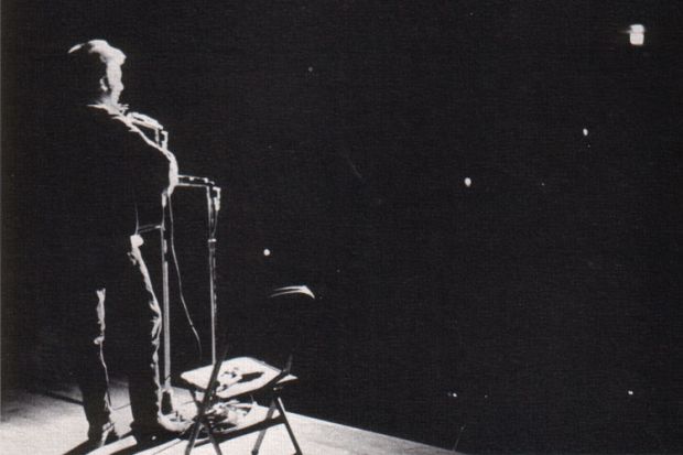 Bob Dylan singing live on stage