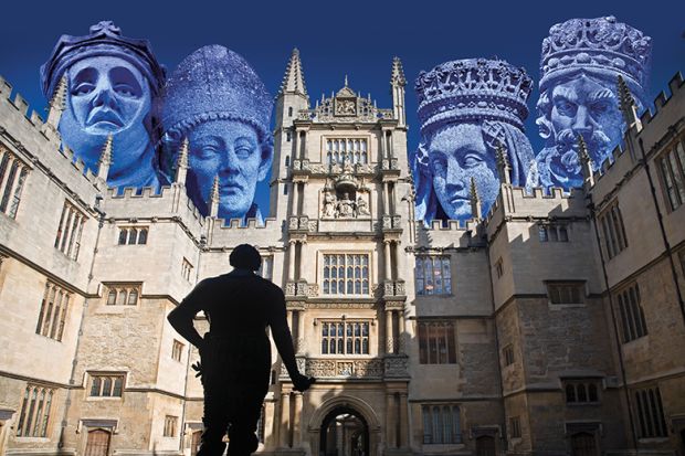 Statues overlooking Bodleian Library Statues overlooking Bodleian Library