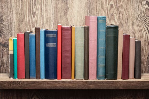 Books on bookshelf Books on bookshelf