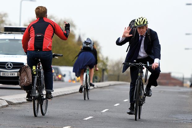 Boris Johnson cycling
