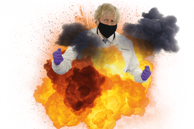 Boris Johnson amid explosion Boris Johnson amid explosion