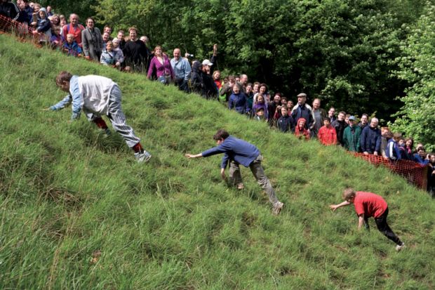 Boys taking part in uphill race, Brockworth, Gloucestershire Boys taking part in uphill race, Brockworth, Gloucestershire