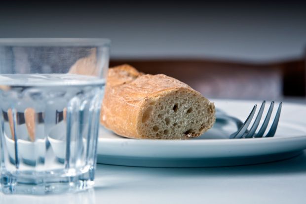 Bread and water served as meal Bread and water served as meal