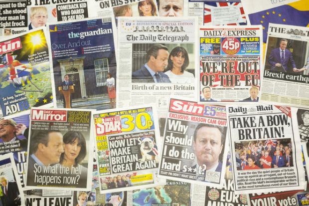 British newspaper front pages reporting Prime Minister David Cameron resigning after the EU Referendum. British newspaper front pages reporting Prime Minister David Cameron resigning after the EU Referendum.