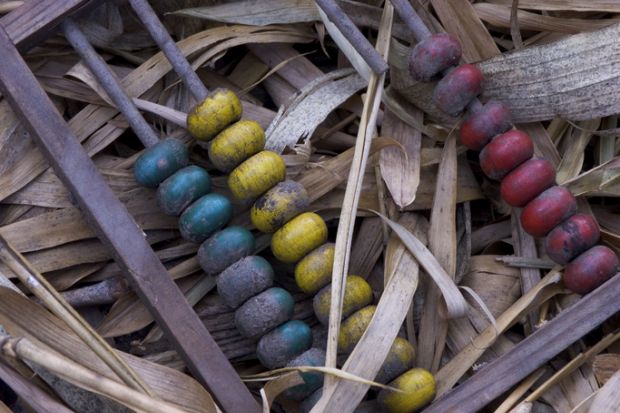 A broken abacus