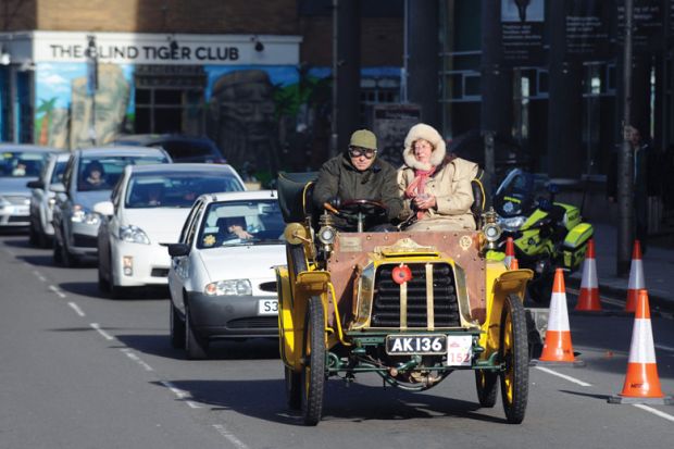 Cars stuck in traffic, RAC London to Brighton Veteran Car Run Cars stuck in traffic, RAC London to Brighton Veteran Car Run